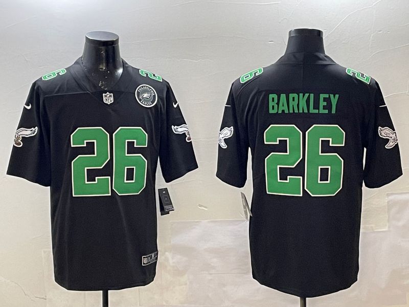 Men Philadelphia Eagles #26 Barkley Black green Throwback 2025 Nike Limited NFL Jersey style 4->philadelphia eagles->NFL Jersey